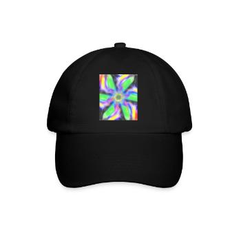 Psychedelic Abstract Flower - Baseball Cap - black/black - Front