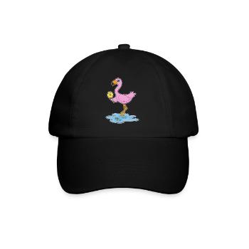 Fleur de flamant rose - Casquette classique - noir/noir - Devant