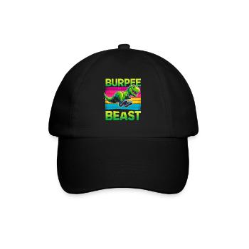Dino Strong! T-rex Dinosaur Fitness Weightlifting - Baseballkappe - Schwarz/Schwarz - Vorne