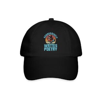 Un amateur de poésie écrit agressivement un amateur de livres rétro - Casquette classique - noir/noir - Devant