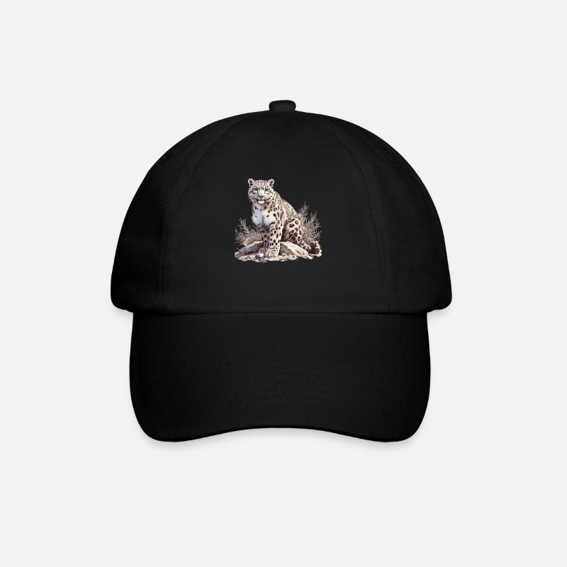 Snow Leopard Schneeleoparden Schneeleopard - Baseballkappe - Schwarz/Schwarz