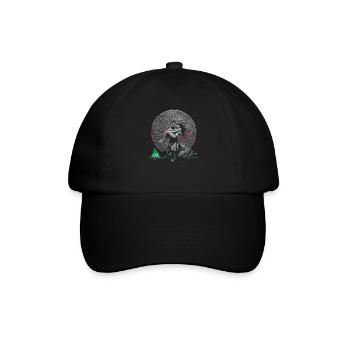 Aztekenkrieger Indigener mexikanischer Azteken-Jaguar - Baseballkappe - Schwarz/Schwarz - Vorne