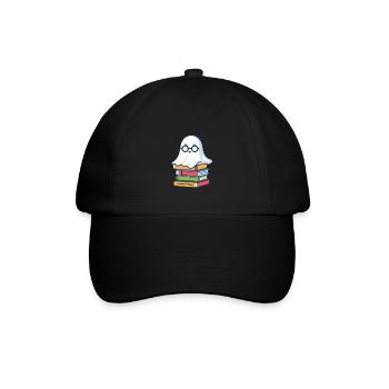 Book Lover Style Reading Halloween Ghost - Baseball Cap - black/black - Front