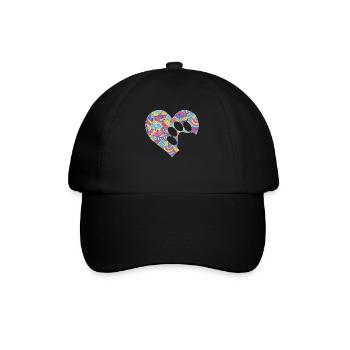 Colorful Paw Heart Fun Animal Pawprint Veterinary - Baseball Cap - black/black - Front