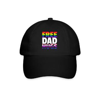 Kostenlose Papa-Umarmungen LGBTQ Regenbogen LGBTQ - Baseballkappe - Schwarz/Schwarz - Vorne