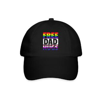 Kostenlose Papa-Umarmungen LGBTQ Regenbogen LGBTQ - Baseballkappe - Schwarz/Schwarz - Vorne