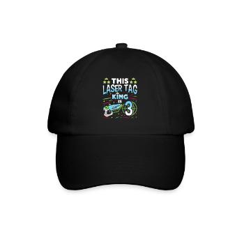 Lasertag King Is 3 Birthday Boy Indoor Laser Tag - Baseball Cap - black/black - Front