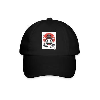Japanese Mountains: Shinto Pagoda Laughing Face - Baseball Cap - black/black - Front