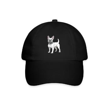 French Bulldog Dog Animal - Baseball Cap - black/black - Front
