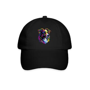 Australian Shepherd Bright Colors Pop Art Aussie - Baseball Cap - black/black - Front