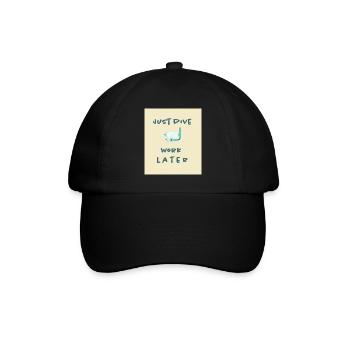 geh tauchen, arbeite später - Baseballkappe - Schwarz/Schwarz - Vorne