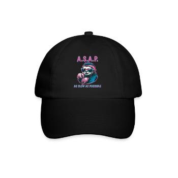 ASAP So Langsam Wie Möglich Lustiges Faultier - Baseballkappe - Schwarz/Schwarz - Vorne