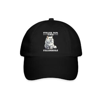 Chat Papa FIER PAPA D’UNE BOULE DE POILS Drôle - Casquette classique - noir/noir - Devant