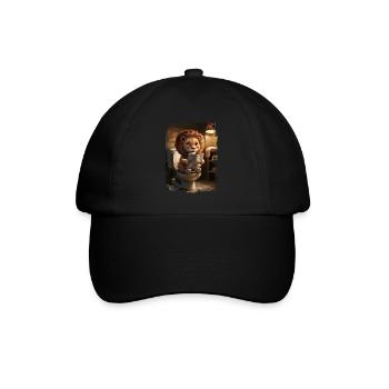 Löwentoilette Geschenk - Baseballkappe - Schwarz/Schwarz - Vorne