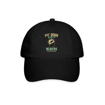 My Brain is 95% Beavers Castor Canadensis - Baseball Cap - black/black - Front
