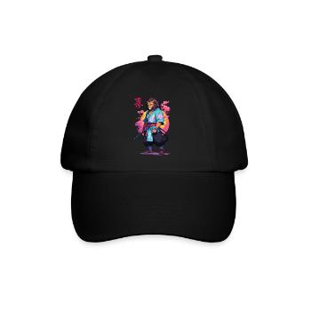 Conception esthétique Samurai Cat Vaporwave - Casquette classique - noir/noir - Devant