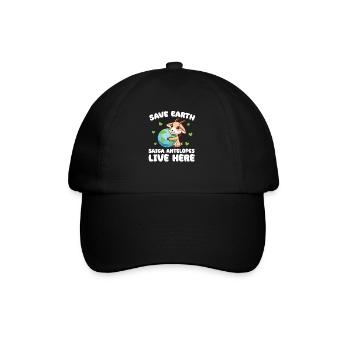 Save the Earth Saiga Antelope Live Here Earth Day - Baseball Cap - black/black - Front
