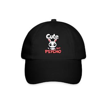 Mignon Mais psycho lapin Adorable animal Kawaii - Casquette classique - noir/noir - Devant