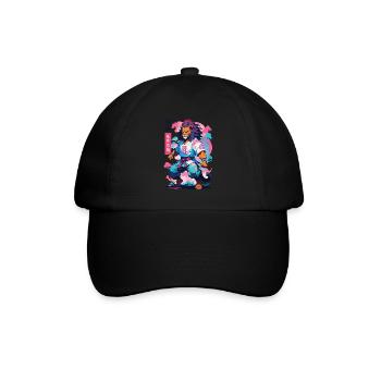 Samouraï Lion Esthétique Vaporwave Style Japon Art - Casquette classique - noir/noir - Devant