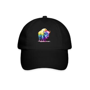 Colorful Buffalo Pop Art - Power and Nature - Baseball Cap - black/black - Front
