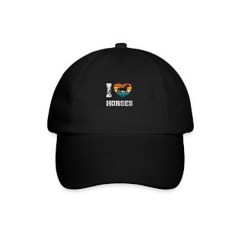 I like horses - Baseball Cap - black/black - Front
