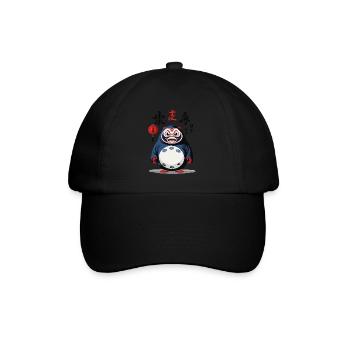 Japonais Daruma Esthétique Yokai Vintage Design - Casquette classique - noir/noir - Devant