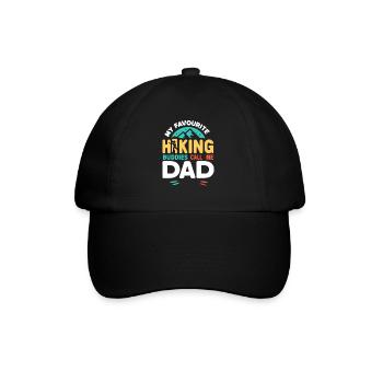 Meine Lieblingswanderkameraden nennen mich Papa - Baseballkappe - Schwarz/Schwarz - Vorne