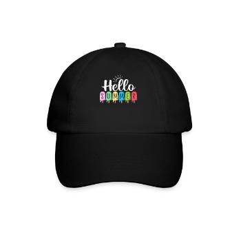 Hallo Sommer Eis am Stiel Lustige Sommer Snacks Gefroren - Baseballkappe - Schwarz/Schwarz - Vorne