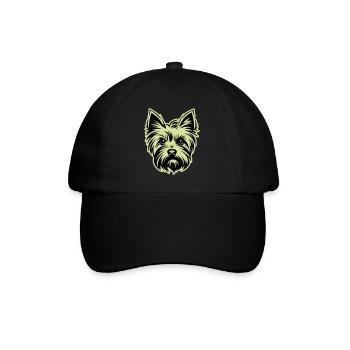 Yorkshire Terrier Dog Head - Baseball Cap - black/black - Front