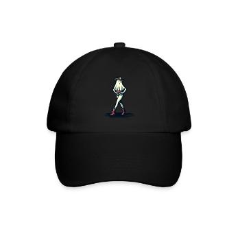 Drôle Halloween Fille Fantôme Bottes Chapeau De Cowboy - Casquette classique - noir/noir - Devant