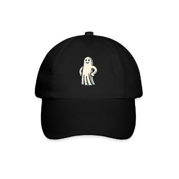 Lustiger Vintage Geist Retro Art Style Halloween - Baseballkappe - Schwarz/Schwarz - Vorne