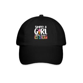 Ice Cream Girl Funny Gelato Dessert Glacé Été - Casquette classique - noir/noir - Devant
