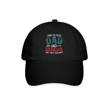 Ich habe zwei Titel, Papa und Opa, und ich rocke sie - Baseballkappe - Schwarz/Schwarz - Vorne