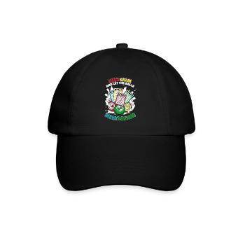 Bleiben Sie ruhig und lassen Sie sich von den Eiern gewinnen Anrufer - Baseballkappe - Schwarz/Schwarz - Vorne