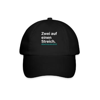 Zwillingspapa ZWEI AUF EINEN STREICH ZWILLINGVATER - Baseballkappe - Schwarz/Schwarz - Vorne