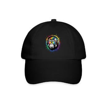 DJ Cool Fun Funny, Colorful, Pop Art, Techno Festival - Baseball Cap - black/black - Front