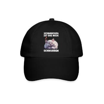 Perserkatze SCHNARCHEN IST DAS NEUE SCHNURREN - Baseballkappe - Schwarz/Schwarz - Vorne