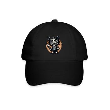 Creepy Cat Psycho Pet Halloween Decoration - Baseball Cap - black/black - Front