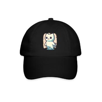 Cute Ghosts Cat Kawaii Ghost Pet - Baseball Cap - black/black - Front