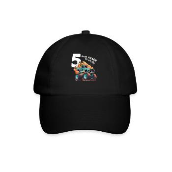 5. Geburtstagsgeschenk Jungs, 5 & bereit zum Zerquetschen - Baseballkappe - Schwarz/Schwarz - Vorne