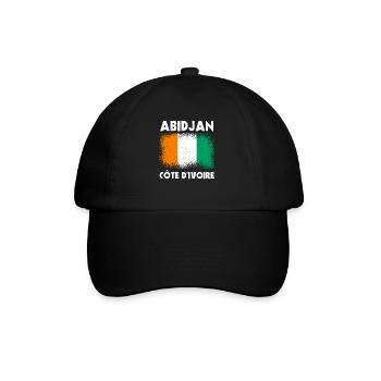 Abidjan Elfenbeinküste - Baseballkappe - Schwarz/Schwarz - Vorne