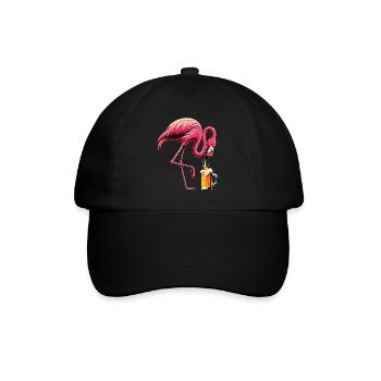 drôle flamant rose buvant de la bière fête flamant rose amant - Casquette classique - noir/noir - Devant