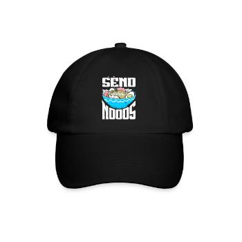 Send Noods Funny Japanese Ramen Noodle - Baseballkappe - Schwarz/Schwarz - Vorne