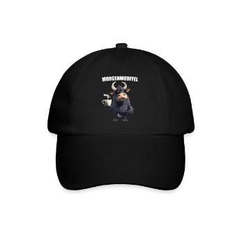 Morning Muhffel Morning Grouch Cow Coffee Sleep Shirt - Baseball Cap - black/black - Front