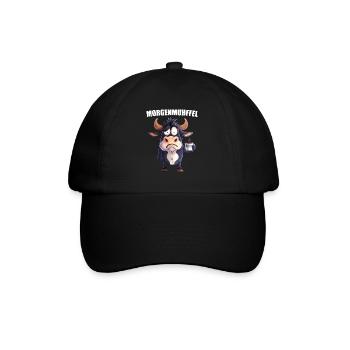 Morning Grouch Morning Muhffel Coffee Cow Sleep Shirt - Baseball Cap - black/black - Front