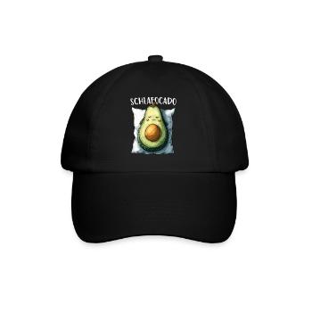 Avocado Schlafocado Morgenmuffel Kaffee Geschenk - Baseballkappe - Schwarz/Schwarz - Vorne