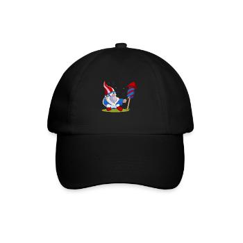 Adorable Gnome Fireworks America - Baseball Cap - black/black - Front