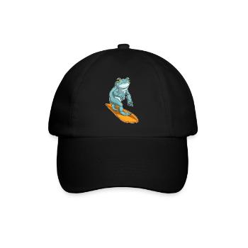 Frog Surfing Surfboard Summer - Baseball Cap - black/black - Front