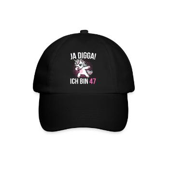 47th Birthday Women's Unicorn Gift - Baseball Cap - black/black - Front