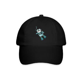 Süßer Pinguin Taucher Illustration - Baseballkappe - Schwarz/Schwarz - Vorne